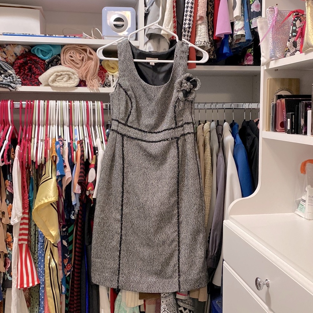 Tweed Formal Charcoal Gray Dress